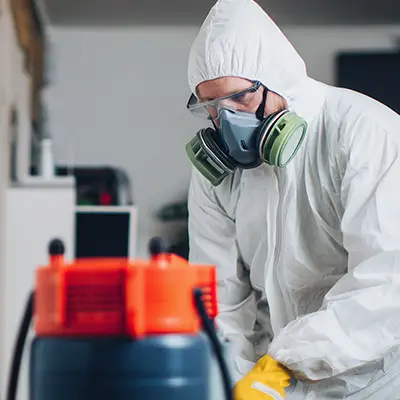 Equipment setup for drying and dehumidifying a water-damaged building in Melbourne