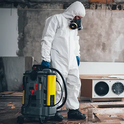 Restoration crew addressing both fire and water damage in a Melbourne property