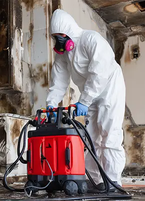 Restoration team performing post-fire damage recovery in a Melbourne property