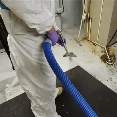Technicians cleaning and disinfecting a property after sewer backup in Melbourne