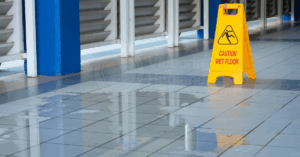 A wet floor is the common reason of water damage