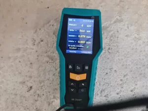 Air quality testing being conducted in a mould affected property in Melbourne to identify airborne spores and contaminants.