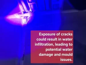 Visible wall cracks showing early signs of water intrusion, highlighting potential for costly damage if left untreated in a Melbourne property.